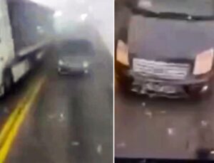 Artvin’de tır ile hafif ticari araç kafa kafaya çarpıştı: 2 yaralı