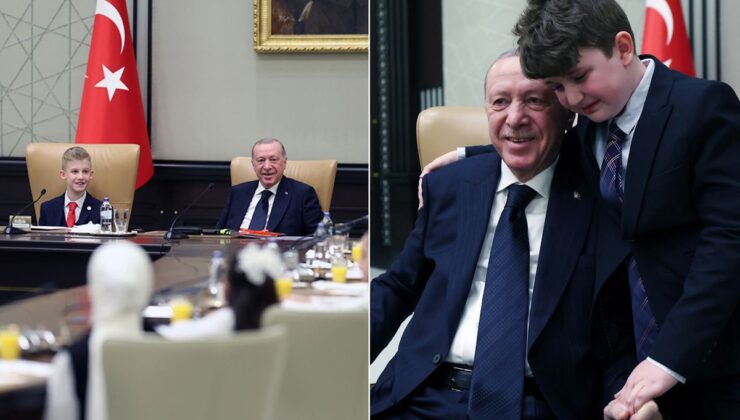 Cumhurbaşkanı Erdoğan koltuğunu çocuklara devretti