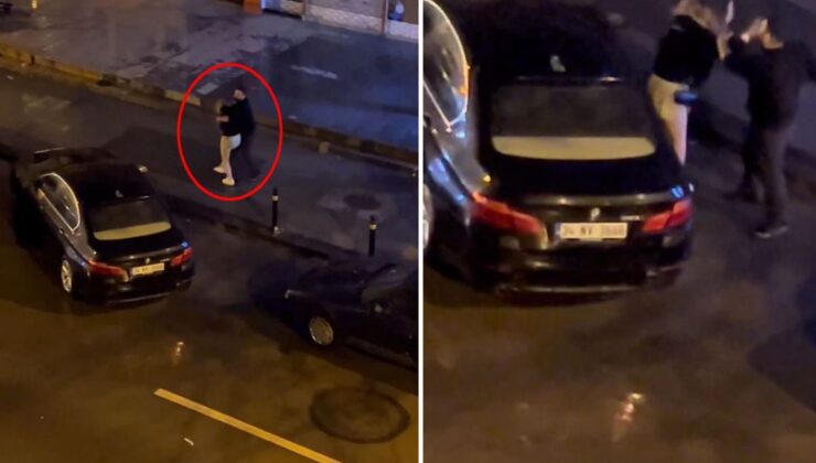 Dövdüğü kadını zorla araca bindirmeye çalıştı! Dehşet anları kamerada