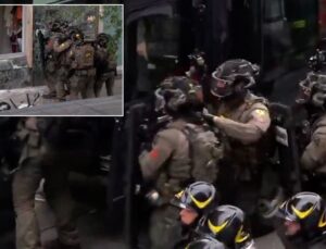 Güpegündüz film gibi soygun! 25 rehineyi bırakırken bakın nasıl kaçtılar