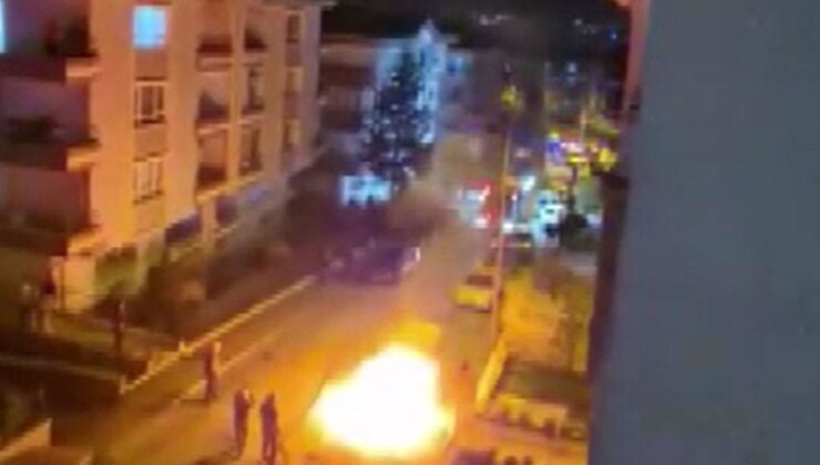 Kayınvalidesinin evinin önünde aracını yakıp, havaya ateş açtı