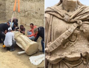 Molozların içinden tarih fışkırdı! Tam 2 bin yıllık Athena heykeli çıkarıldı