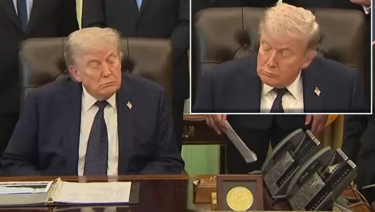 Trump toplantıda uyuyakaldı, alay konusu oldu