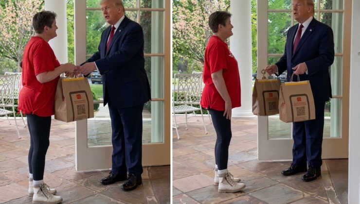 Trump’ın kapısına giden kurye neye uğradığını şaşırdı! Diyalogları dikkat çekti