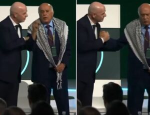 Infantino’dan skandal hareket! Filistin Futbol Federasyonu Başkanı sahneyi terk etti