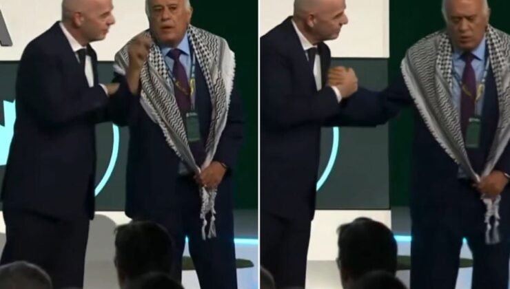 Infantino’dan skandal hareket! Filistin Futbol Federasyonu Başkanı sahneyi terk etti