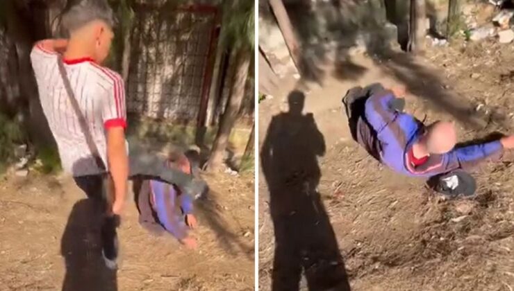 Sokakta uyuyan adamla dalga geçip yüzüne tekme attılar