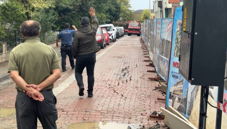 Avcılar’da yağışla birlikte yolda kayma oluştu; sokak trafiğe kapatıldı