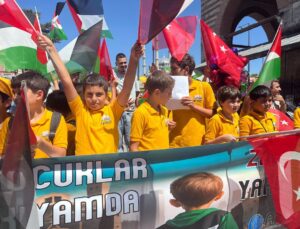 Edirne’de çocuklardan ‘Gazze’ye destek’ açıklaması