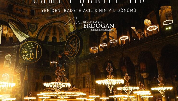Erdoğan: Ayasofya, 86 yıllık hicranın ardından asli hüviyetine kavuştu