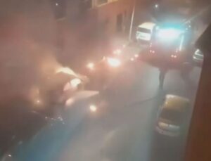 Fatih’te alkollü şüpheli park halindeki otomobili tinerle ateşe verdi