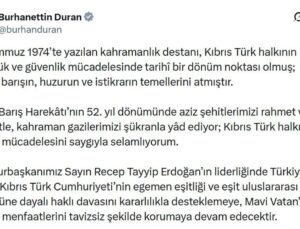 İletişim Başkanı Duran: Kıbrıs Barış Harekatı’nın 52’nci Yıl Dönümünde Şehitleri Rahmetle Andı
