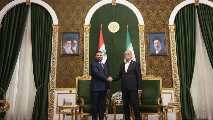 Irak Başbakanı El-Zeydi, Tahran’da İran Cumhurbaşkanı Pezeşkiyan ile görüştü