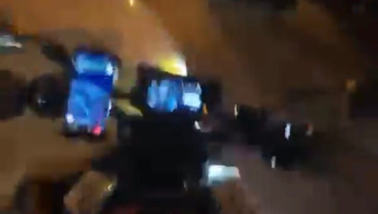 Kartal’da motosikletle otomobillin kafa kafaya çarpıştığı kaza kask kamerasında