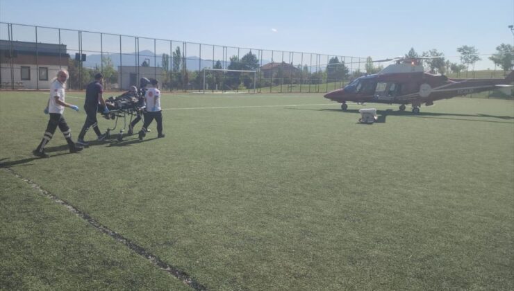 Konya’da hava ambulansı rahatsızlanan hasta için havalandı