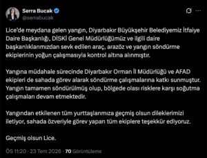 Lice’deki Yangın Kontrol Altına Alındı