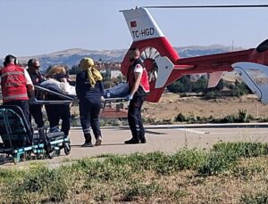 Nallıhan’da kalp krizi geçiren hasta hava ambulansıyla Ankara’ya sevk edildi
