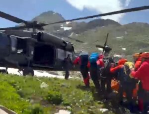 Verçenik Dağı’nda Düşen Dağcı Helikopterle Kurtarıldı