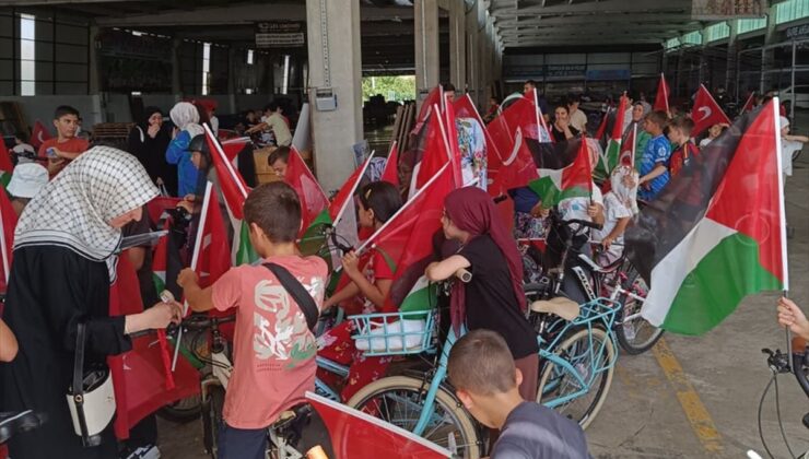 Yenice’de Kur’an kursu öğrencileri Gazze için pedal çevirdi