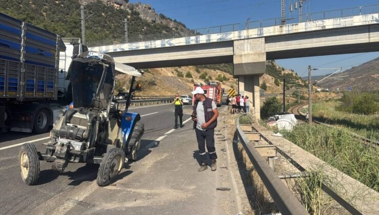 Bilecik’te tırın traktöre çarptığı kazada 2 kişi yaralandı