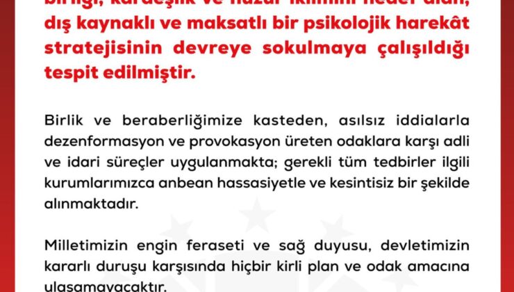 DMM: Dış Kaynaklı Psikolojik Harekata Karşı Tedbirler Alınıyor