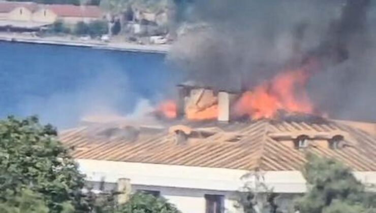 Emirgan’da 5 Katlı Binada Çatı Yangını