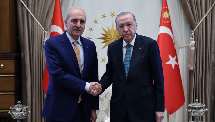 Erdoğan, TBMM Başkanı Kurtulmuş’u Külliyede kabul etti