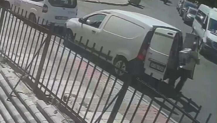 Kargo Aracından Tost Makinesi Çalan Şüpheli Kamerada