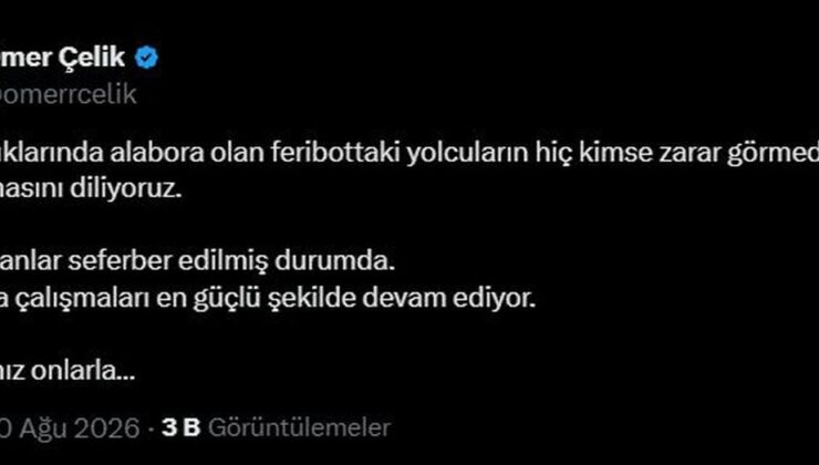 Ömer Çelik: Girne’deki Feribot Kazasında Tüm İmkanlar Seferber