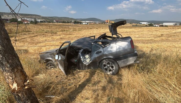 Tavşanlı’da Takla Atan Otomobilin Sürücüsü Yaralandı