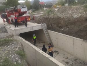 Amasya’da su kanalı inşaatına düşen kişi yaralandı