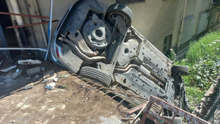 Ankara’da Korkunç Kaza: Otomobil Apartman Bahçesine Devrildi, 1 Yaralı