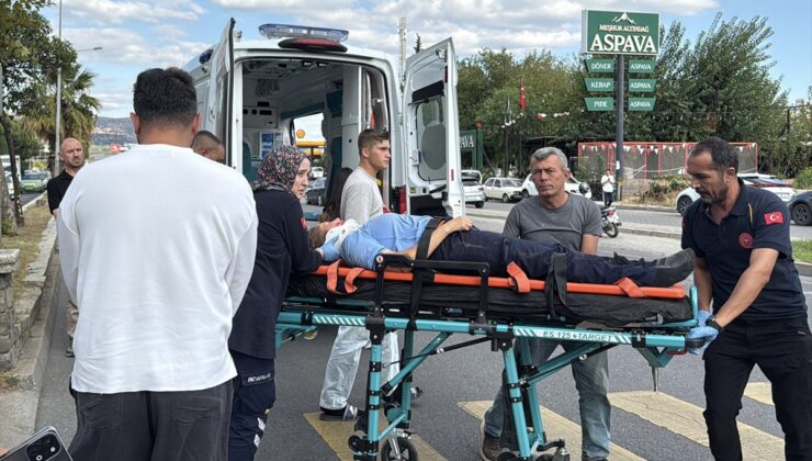 Aydın Efeler’de aracın çarptığı elektrikli bisiklet sürücüsü hastaneye kaldırıldı