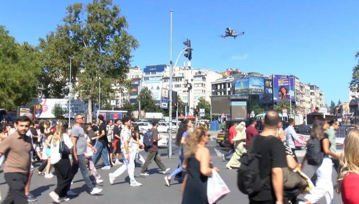 Beşiktaş’ta Dron Destekli Yaya Geçidi Denetimi