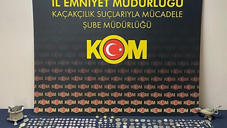 Beykoz’da tarihi eser niteliğinde 402 sikke ve obje ele geçirildi