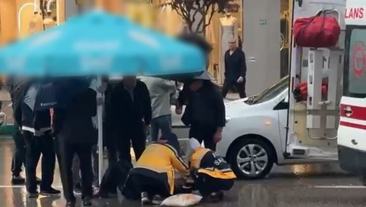 Bursa’da otomobil çarptı, sürücü kaçtı; yaralı yaya şemsiye altında korundu
