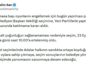 CHP’li Sarı, Adalar Belediyesi Başkan Vekilliği seçimine katılmayacaklarını açıkladı