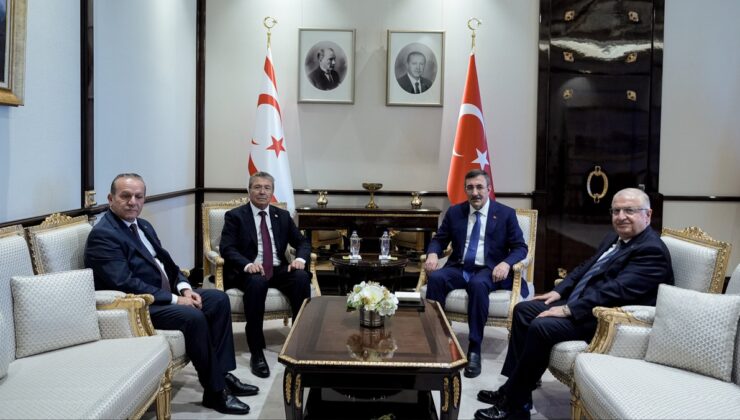 Cumhurbaşkanı Yardımcısı Yılmaz, KKTC Başbakanı Üstel ile görüştü