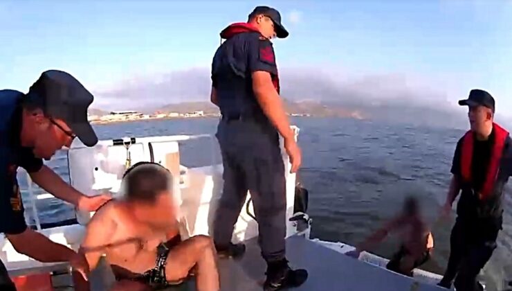 Denizde boğulma tehlikesi geçiren 2 kişiyi sahil güvenlik kurtardı