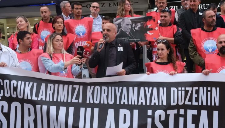 Eğitim-İş Isparta Şubesi, 11 öğrencinin yaralandığı saldırıya önlükle tepki gösterdi