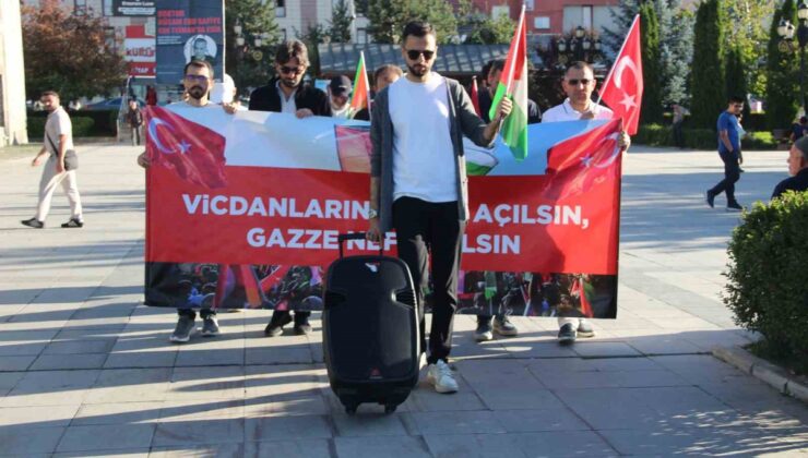 Erzurum’da sağlıkçılar ve vatandaşlar Gazze için 150 haftadır sessiz yürüyor