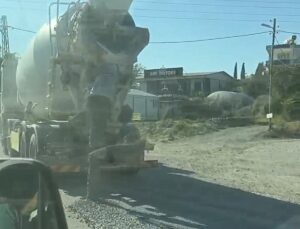Hatay Samandağ’da yola beton döken mikserin sahibine 191 bin 867 TL ceza kesildi
