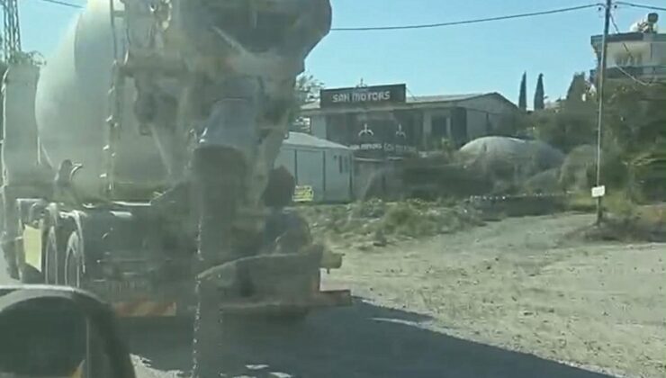 Hatay Samandağ’da yola beton döken mikserin sahibine 191 bin 867 TL ceza kesildi