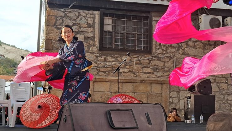 Japon halk dansları ekibi Beypazarı Festivali’nde ‘Erik dalı’ oyunuyla gösteri sundu.