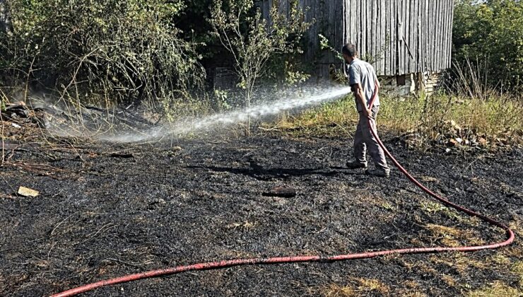 Karabük’te evin bahçesinde çıkan yangın söndürüldü