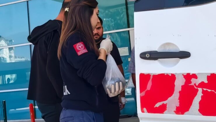 Kopan parmağı buz dolu poşetle hastaneye götürüldü