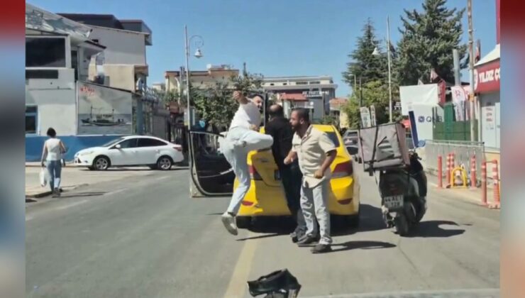 Malatya’da trafikte taksi şoförü ile motokurye kavgası kamerada: Ehliyete 60 gün el konuldu