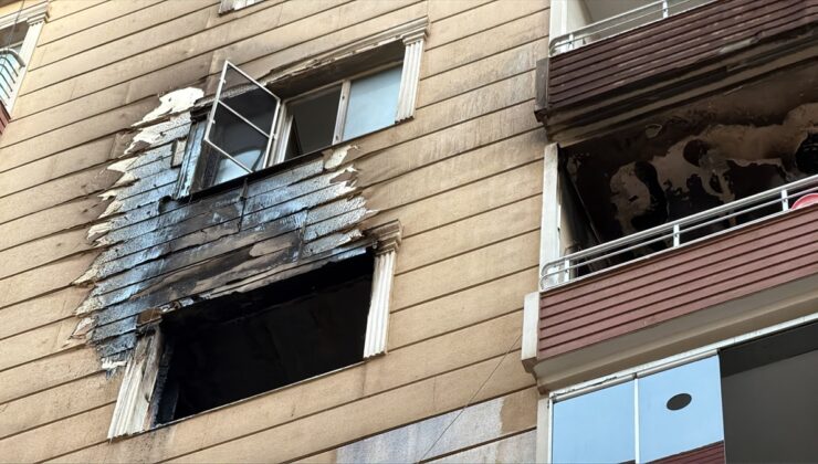 Mardin Kızıltepe’de 6 katlı apartmanın 4. katındaki dairede çıkan yangın söndürüldü