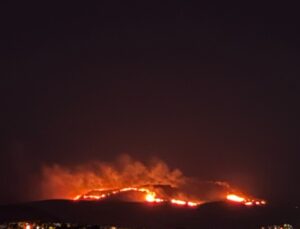 Muğla Bodrum’da 20.30’da çıkan maki ve otluk yangını söndürme çalışmaları sürüyor