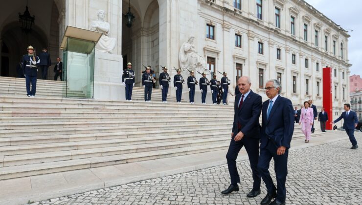 TBMM Başkanı Kurtulmuş, Portekiz Meclis Başkanı Aguiar-Branco tarafından karşılandı